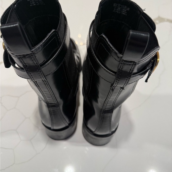 Zara Black Ankle Boots with Gold Buckle - Picture 5 of 8